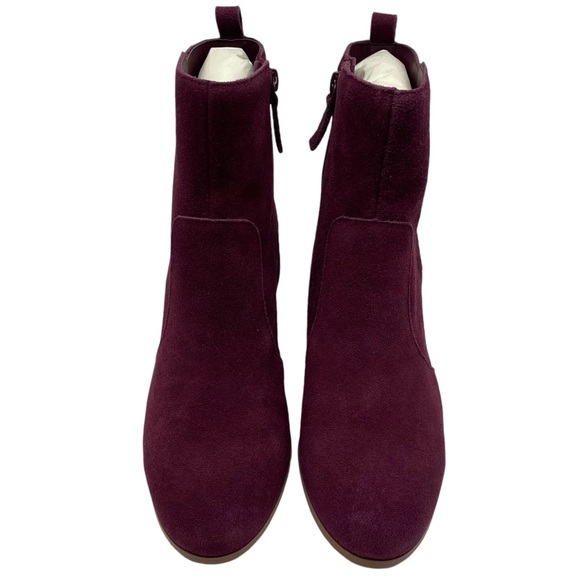 Suede Booties Sz 8.5 Jayjay Violet & Red Burgundy Ankle Wedge Leather Colorful - Picture 5 of 12